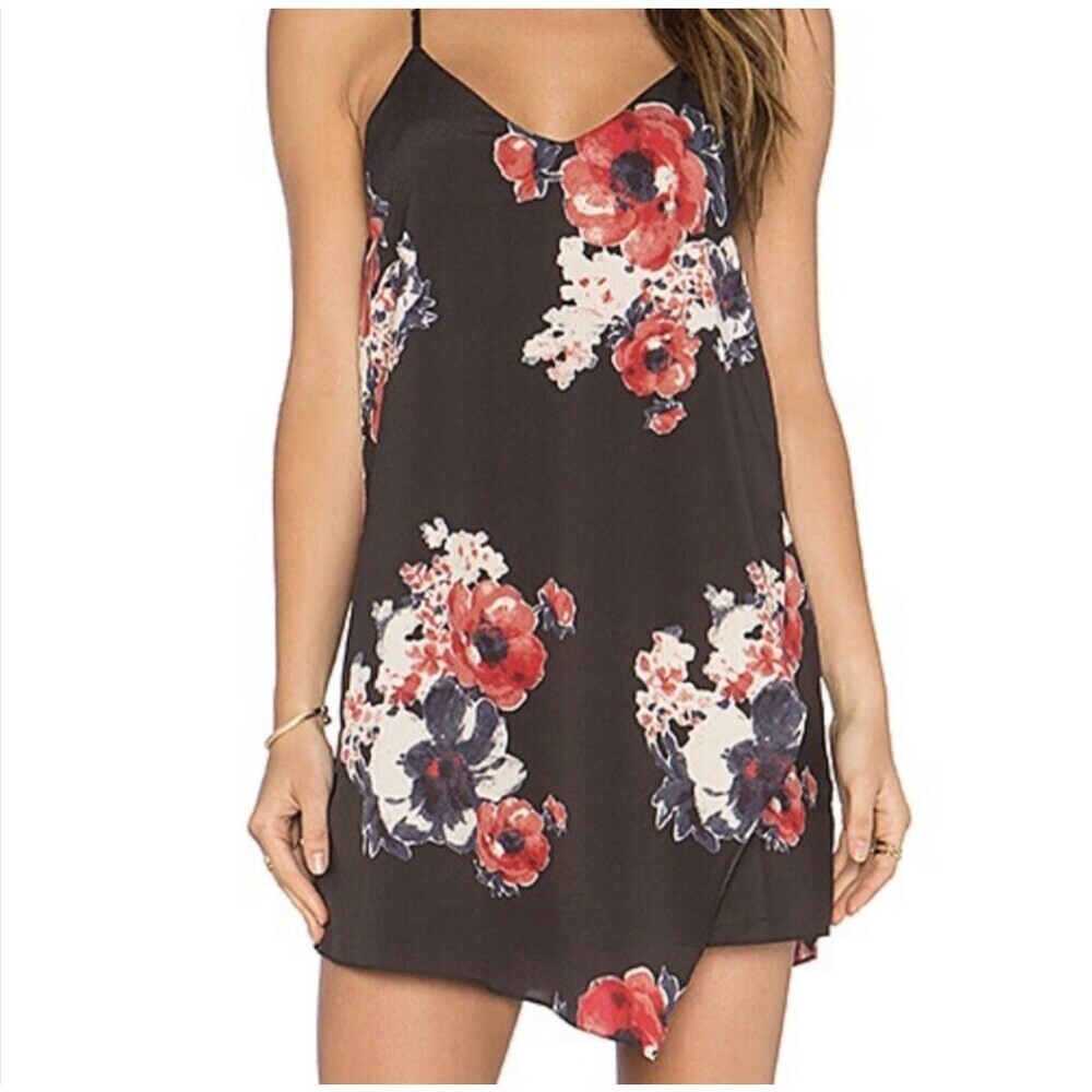 Free People dress Intimately Floral Printed Chiffon Cascades Slip floral SZ M